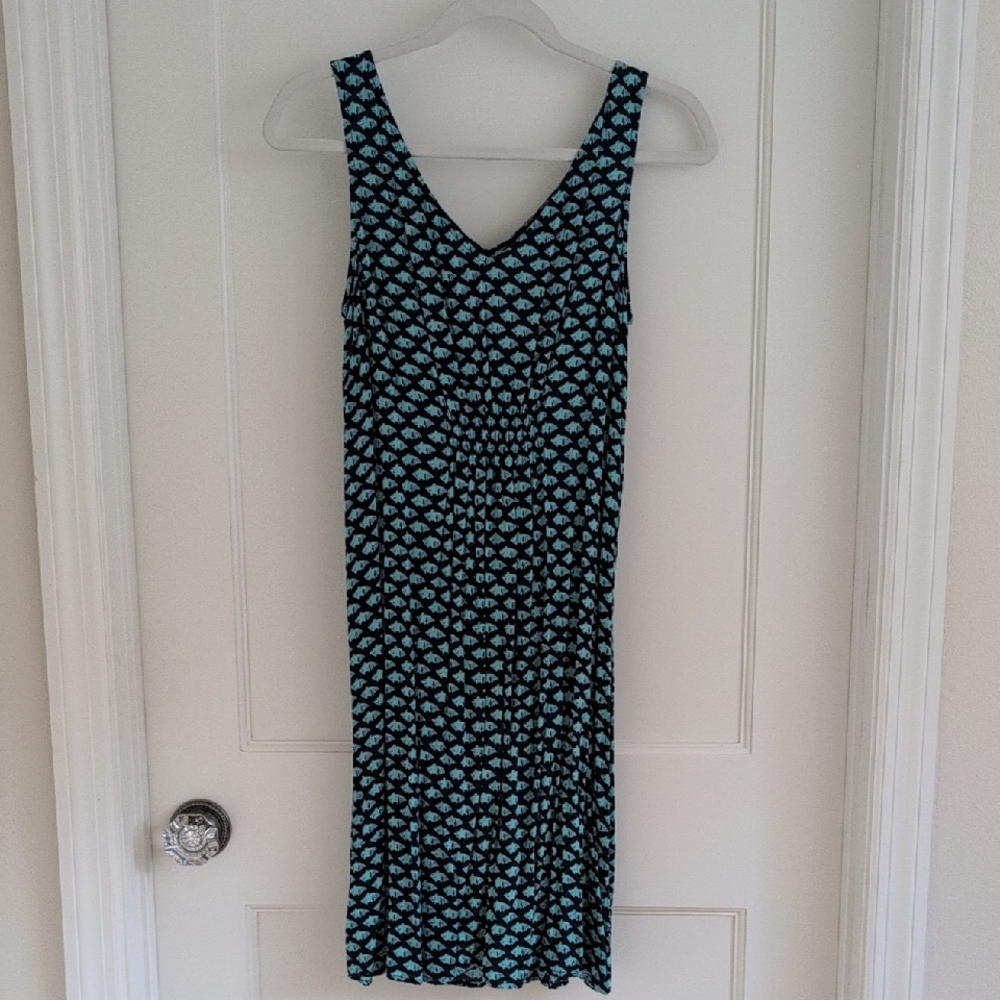 Tommy Bahama "School's Out" Print Dress Medium M Tropical Resort GUC